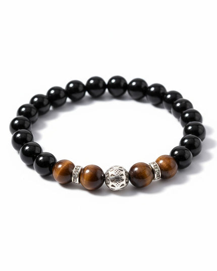 Black Onyx and Tiger Eye Bracelet for Protection, Grounding and Mental Clarity