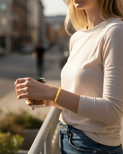 Natural Citrine Bracelet Metal Free for Joy, Abundance and Manifestation