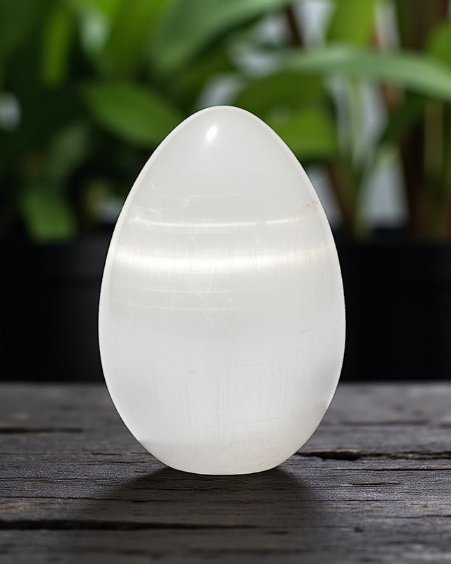 Selenite Egg Natural Stone Carved Egg Metaphysical Healing and Home Decor