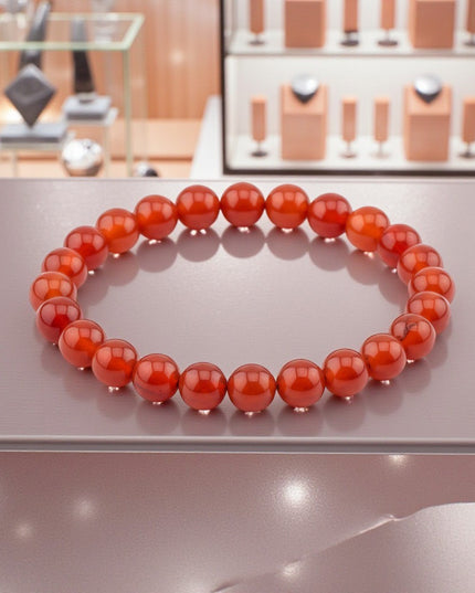 Carnelian Bracelet for Healing, Self Esteem and Stability 8mm