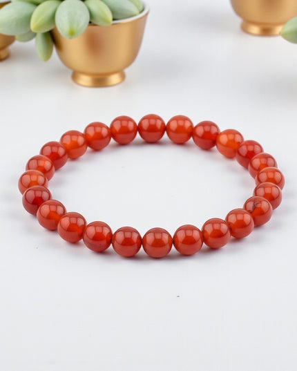 Carnelian Bracelet for Healing, Self Esteem and Stability 8mm