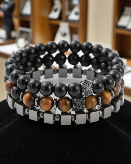 Hematite Copper and Tiger Eye Bracelet 8mm