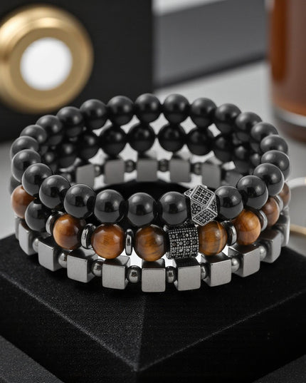 Hematite Copper and Tiger Eye Bracelet 8mm