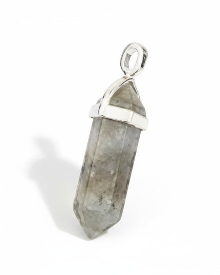 Labradorite Healing Crystal Pendant Double Pointed With 18" Chain