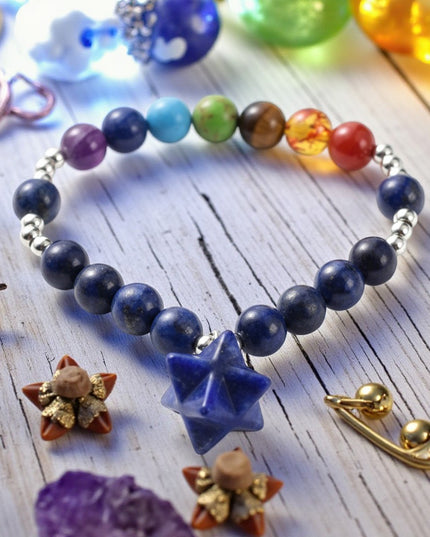 Lapis Lazuli Powerful Metal Free Chakra Stone Bracelet