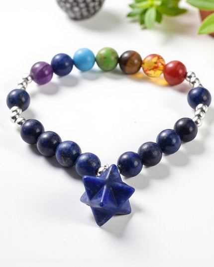 Lapis Lazuli Powerful Metal Free Chakra Stone Bracelet