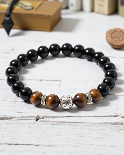 Black Onyx and Tiger Eye Bracelet for Protection, Grounding and Mental Clarity
