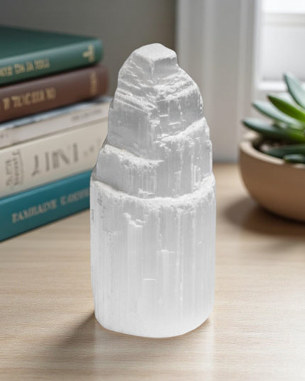 Selenite Tower Natural Crystal for Energy Cleansing & Meditation