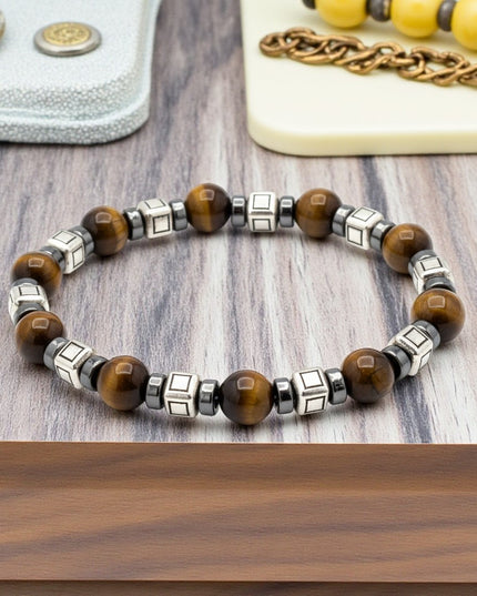 Tiger Eye and Hematite Bracelet for Grounding, Confidence and Protection