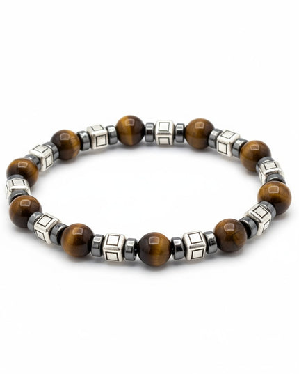 Tiger Eye and Hematite Bracelet for Grounding, Confidence and Protection