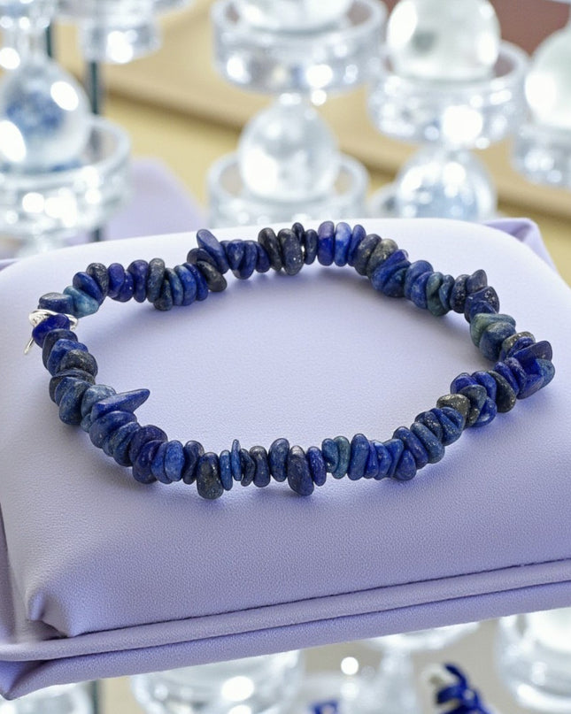 Chipped Lapis Lazuli Bracelet for Power, Energy, and Perception