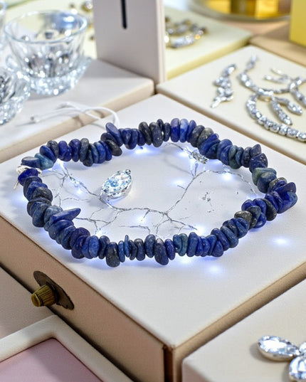 Chipped Lapis Lazuli Bracelet for Power, Energy, and Perception