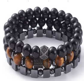 Hematite Copper and Tiger Eye Bracelet 8mm