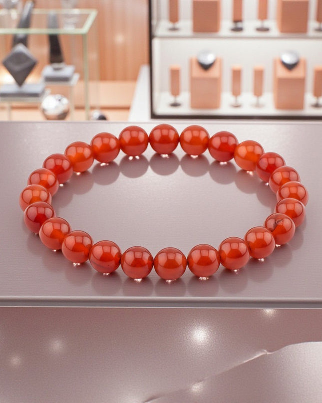 Carnelian Bracelet for Healing, Self Esteem and Stability 8mm