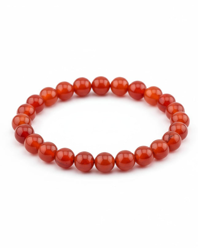 Carnelian Bracelet for Healing, Self Esteem and Stability 8mm