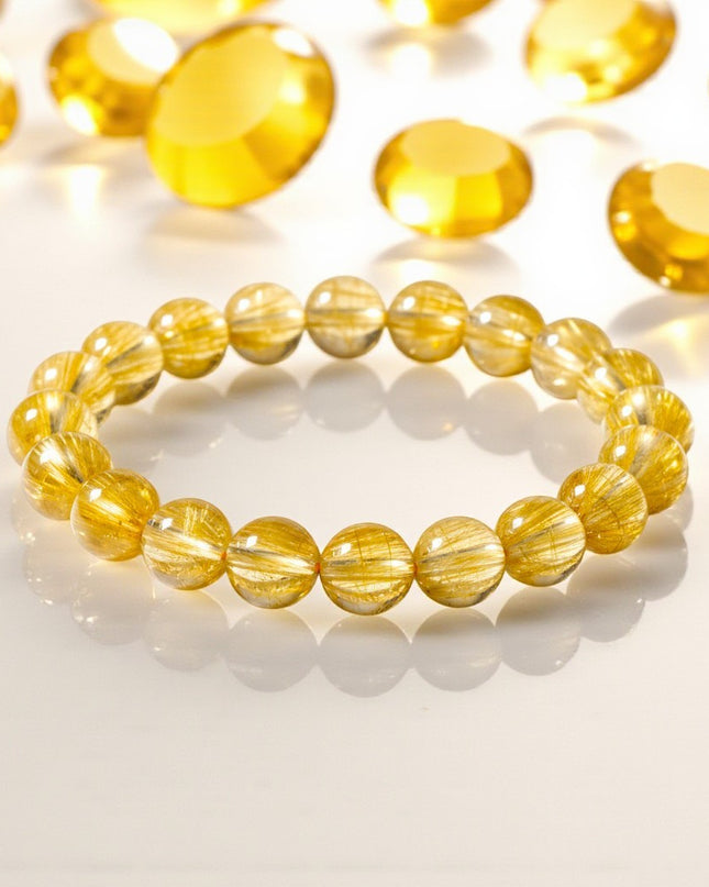 Natural Citrine Bracelet Metal Free for Joy, Abundance and Manifestation