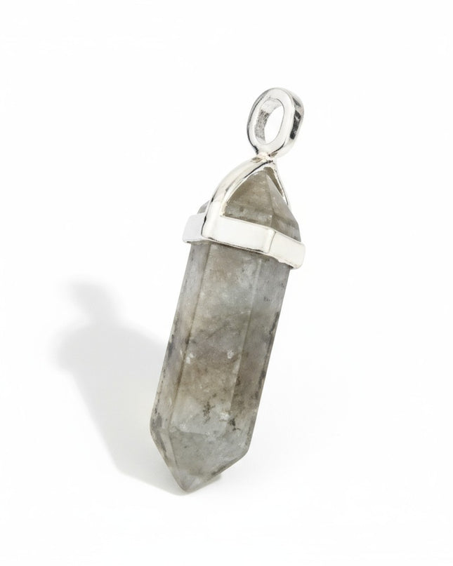 Labradorite Healing Crystal Pendant Double Pointed With 18" Chain