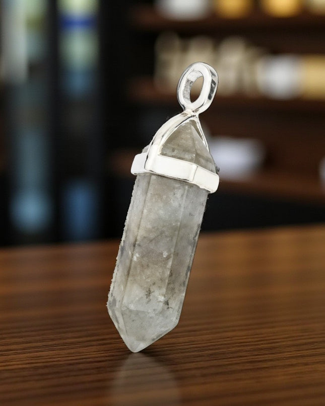 Labradorite Healing Crystal Pendant Double Pointed With 18" Chain