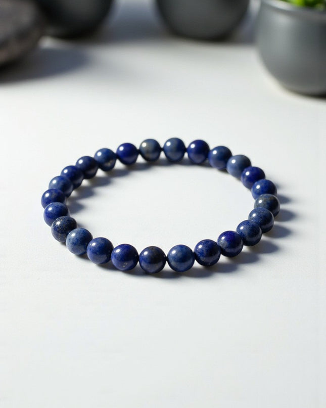 Lapis Lazuli Bracelet Metal Free for Wisdom, Intuition and Truth 8mm