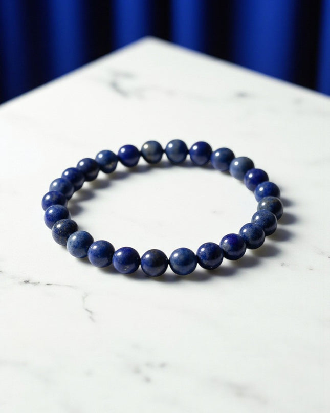 Lapis Lazuli Bracelet Metal Free for Wisdom, Intuition and Truth 8mm