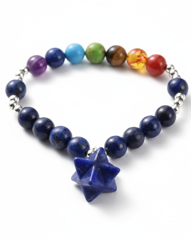 Lapis Lazuli Powerful Metal Free Chakra Stone Bracelet
