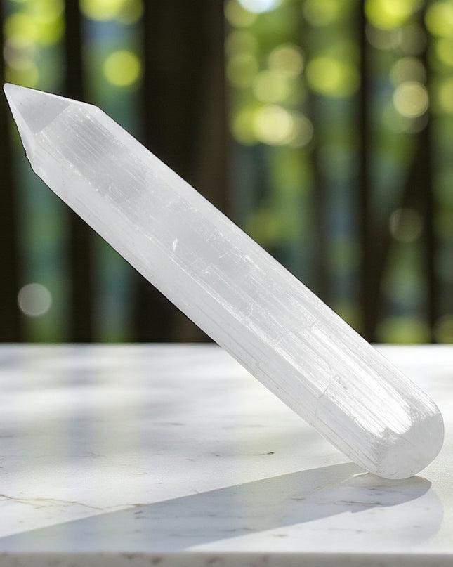 Selenite Crystal Massage Healing Wand Polished Point