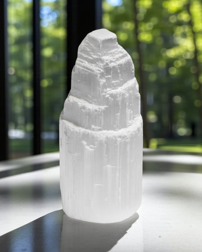 Selenite Tower Natural Crystal for Energy Cleansing & Meditation
