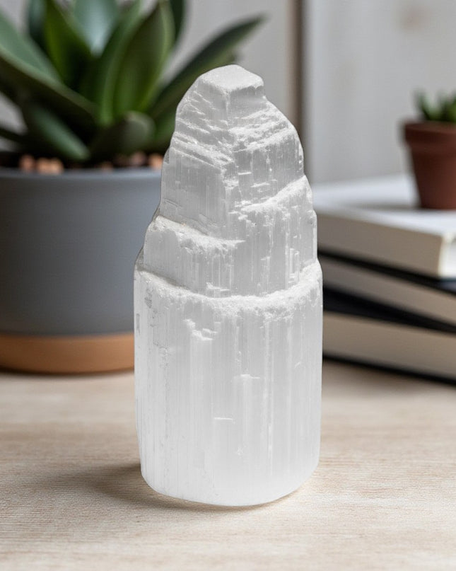 Selenite Tower Natural Crystal for Energy Cleansing & Meditation