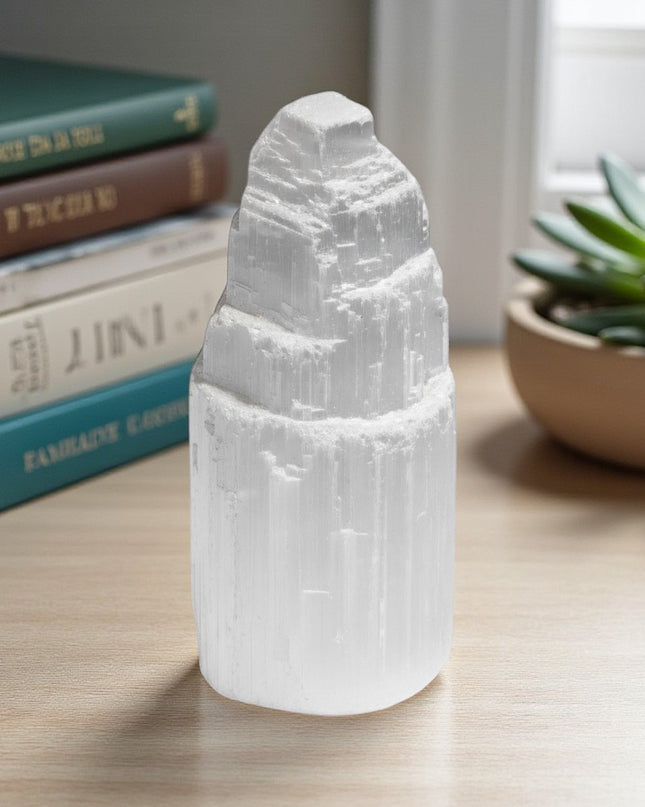 Selenite Tower Natural Crystal for Energy Cleansing & Meditation