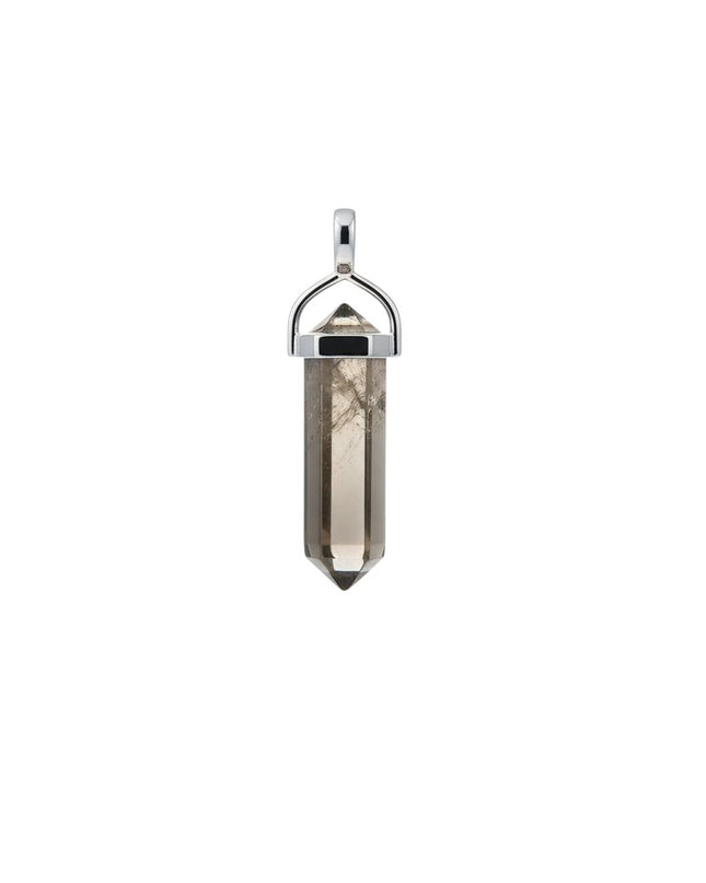 Natural Smoky Quartz Crystal Point Pendant Necklace with 18" Chain