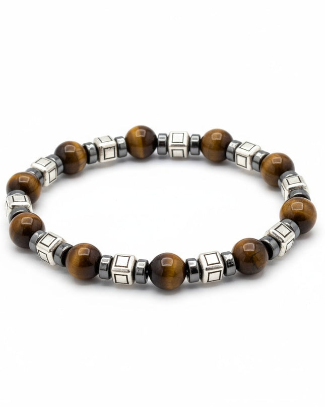 Tiger Eye and Hematite Bracelet for Grounding, Confidence and Protection
