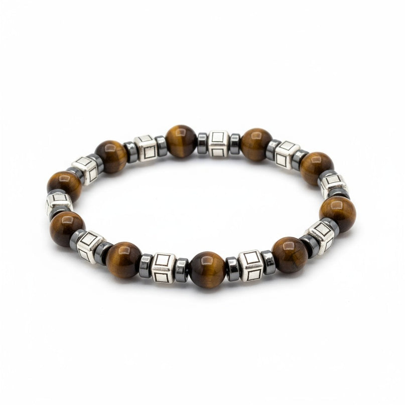 Tiger Eye and Hematite Bracelet for Grounding, Confidence and Protection