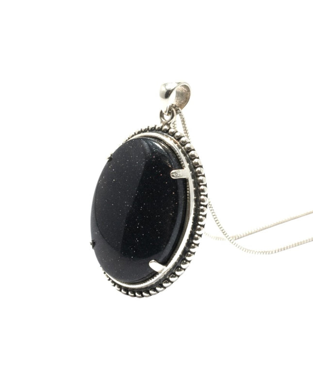 Blue Goldstsone Necklace Pendant For Emotional, Spiritual, and Physical Healing